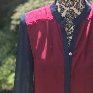 Silk Crew Button Down